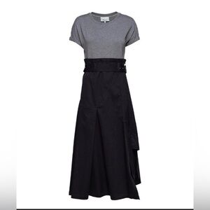 3.1 Phillip Lim Black and Gray Asymmetrical Hem T-shirt Dress